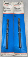 (5) Bosch Carbide-Tipped Hammer Drill Bits Sizes 3/8, 7/16, 1” - 3