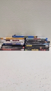 (15) Assorted movies including "Fist fight" "The Hangover" "limitless"