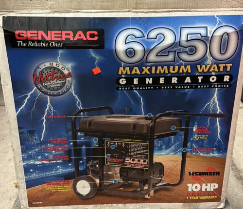 Generac 6250 Maximum Watt 10 HP Engine Generator