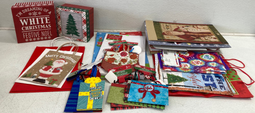 Assorted Christmas Gift Boxes/ Bags & (2) Holiday Boxes