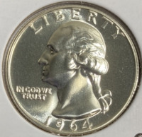 1964 Silver Gem Proof Quarter - 3