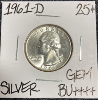 1961-D Silver Gem BU++++ Quarter