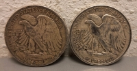 1939 AND 1946 HALF DOLLARS - 90% SILVER - VERIFIED AUTHENTIC