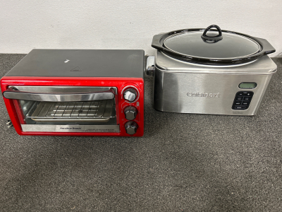 CUISINART PROGRAMMABLE SLOW COOKER (WORKS) ANS HAMILTON BEACH TOASTER OVEN (WORKS)