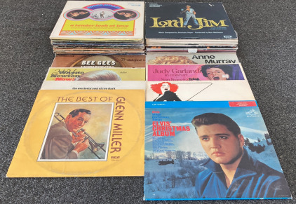 BOX OF VINTAGE VINYL RECORDS