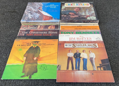 BOX OF VINTAGE VINYL RECORDS