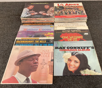 BOX OF VINTAGE VINYL RECORDS