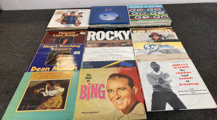 BOX OF VINTAGE VINYL RECORDS
