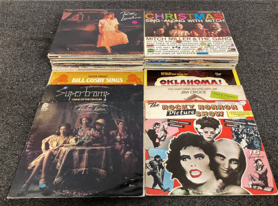 BOX OF VINTAGE VINYL RECORDS