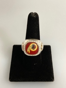 .925 Silver WA, Redskins Fan Ring Size 8.5