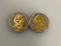 Silver And Gold Plated Presidential Anniversary Coins