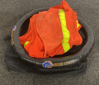 (1) BSU STEERING WHEEL COVER, (1) REFLECTIVE CONSTRUCTION VEST, AND MORE