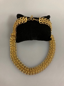 Gold Toned 15” Triple Figaro Choker Necklace