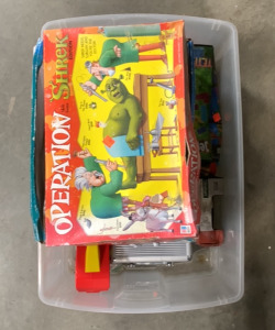 (1) OPERATION SHREK GAME (POWERS ON), (1) ESSENTIALS ART KIT, (1) UNO ATTACK GAME, AND MORE