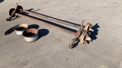 TRAILER AXLES W/SPRINGS AND WHEELS