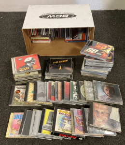 BOX OF CDS INCLUDING BOB AND TOM, KRAFTWERK, BEASTIE BOYS, MIGHTY JOE PLUM, FRANK BLACK, AND MORE