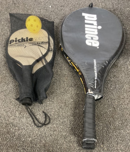 TWO PRINCE TENNIS RACKETS, TWO PICKLEBALL PADDLES