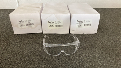 BOUTON SAFETY GLASSES. 3 BOXES OF 12