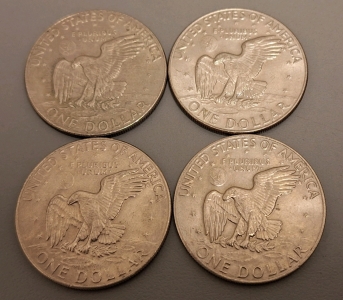 (4) 1977 EISENHOWER DOLLARS - VERIFIED AUTHENTIC