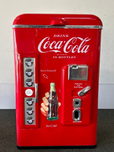 PLASTIC STANDING “COCA-COLA” NOSTALGIC COOLER (22”x 12”x 35”)