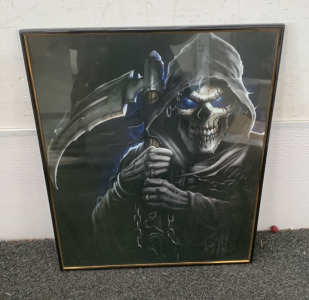 (1) GLASS FRAMED GRIM REAPER POSTER (16&rdquo;X20&rdquo;)