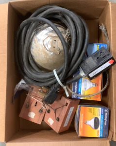 (1) BOX OF WESTINGHOUSE INFRARED HEAT LAMP BULBS, WORK LAMPS, AND MORE