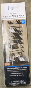 MAINSTAYS 10 TIER NARROW SHOE RACK