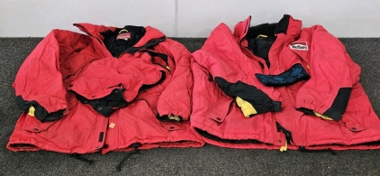 MED & XL MARLBORO COATS W/ SNAP ON HOOD & HEADBAND