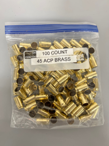 BAG OF (100) COUNT 45 ACP BRASS