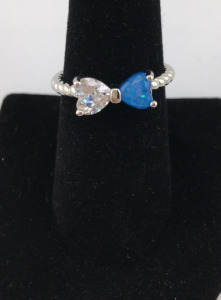Beautiful Sz8 Double Heart Ring