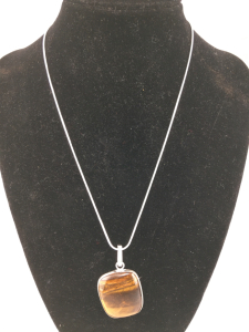 Tiger Eye Jasper Gemstone W/ .925 Necklace