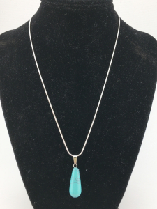 Turquoise Waterdrop W/ .925 Necklace