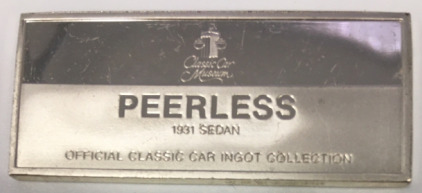 (1) Franklin Mint Official Classic Car Sterling Silver Mini-Ingots Peerless 1931 Sedan