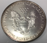 1997 $1 SILVER American EAGLE COLORIZED PAINTED 1 ozt. .999 Fine SILVER Coin - 2