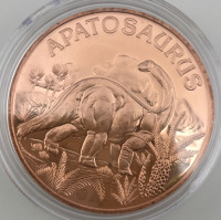 (4) Assorted Dinosaur Theme 1oz .999 Fine Copper Rounds - 2