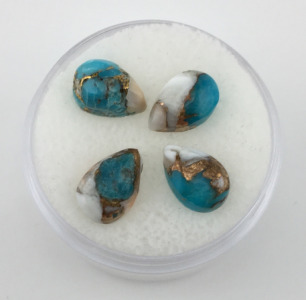 5.80ct (Set of 4) Oyster Copper Turquoise Cabochons