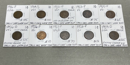 (10) 1916 - 1929 Wheat Pennies