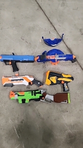 (5) Assorted Nerf guns