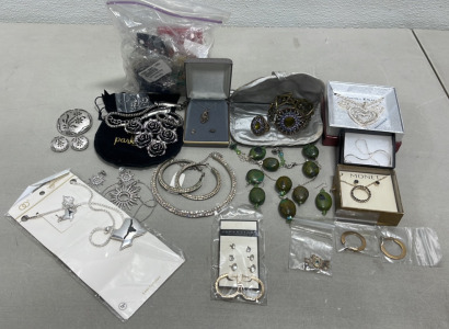 Big Lot Of Costume/Craft Ladies Jewelry… Necklace And Earing Sets (Monet, Charles Klein) And Bracelet And Earrings (R.J. Graziano) +