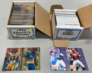 (1) Complete Set Of 175 NFL 1995 Holographic Sportflix Football Cards, (1) Complete Set Of 200 NFL 1995 Skybox Football Cards