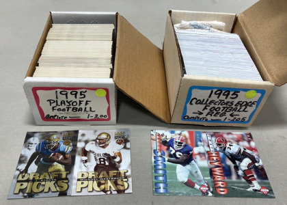 (1) Complete Set Of 200 NFL 1995 Playoff Football Cards, (1) Complete Set Of 205 NFL 1995 Collectors Edge Football Cards