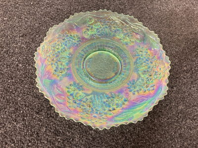 Fenton Green Orange Tree Plate 9.25&rdquo; Wide