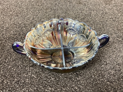 Amethyst C.G. 4 Section Bowl With Handles 7.75&rdquo; Wide
