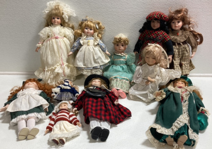 (11) Assorted Porcelain Dolls