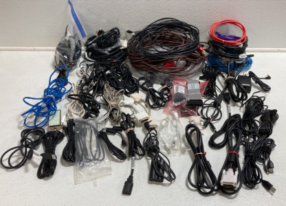 Large Assortment of Cords and Cables