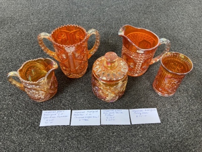 (5) Imperial Glass Marigold Dishes