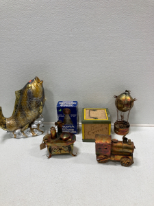 (3) Music Box/Metal Decorations And More!