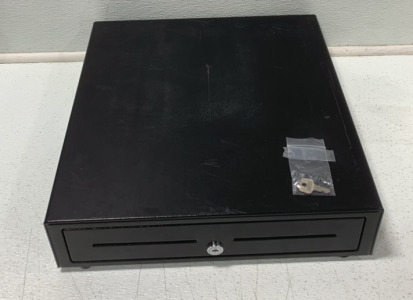 (1) HEAVY DUTY METAL CASH BOX WITH KEY (16”X16.5”)