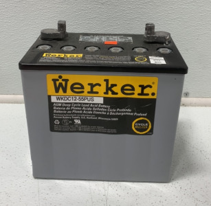 (1) WERKER AGM DEEP CYCLE LEAD ACID BATTERY