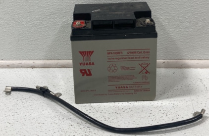 (1) YUASA 12 VOLT BATTERY WITH WIRES